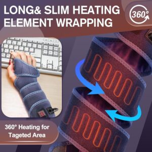 Heating Pad Wrap for Multiple Areas, 45x3.5in Extra Long Heated Arm Wrap, Portable Heat Brace for Wrist Elbows Arms Knee Ankle Leg, 3 Heat Settings All Around Body Warmer Heating Pad for Pain Relief - Image 8