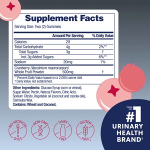 AZO Cranberry Urinary Tract Health Gummies, Helps Cleanse & Protect, Berrylicious, 40 Count - Image 5