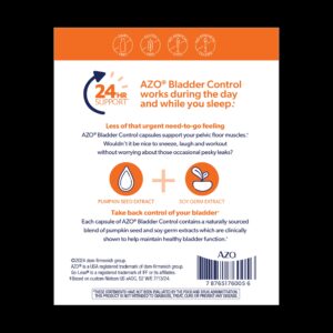 AZO Bladder Control with Go-Less Daily Supplement, Reduces Urgency and Leakage, 72 Count - Image 6
