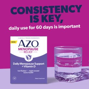 AZO® Daily Menopause Relief + Vitamin D Supplements for Women, Reduces Hot Flashes and Night Sweats, 30 Count - Image 4
