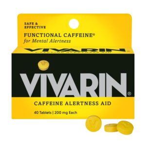 Vivarin Caffeine Pills, 40 Count, FDA Approved, Safe and Effective Mental Energy Support