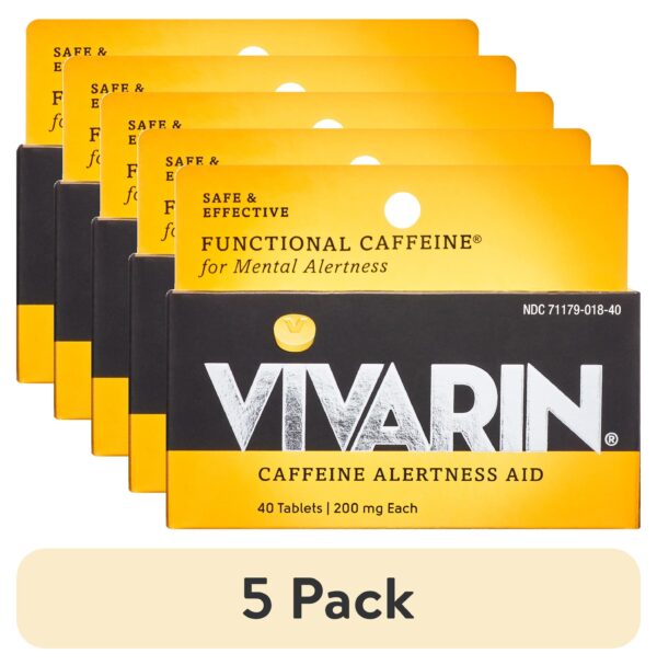 Vivarin Caffeine Pills, 40 Count, FDA Approved, Safe and Effective Mental Energy Support