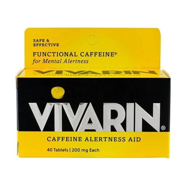 Vivarin Caffeine Pills, 40 Count, FDA Approved, Safe and Effective Mental Energy Support