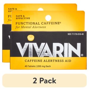 Vivarin Caffeine Pills, 40 Count, FDA Approved, Safe and Effective Mental Energy Support