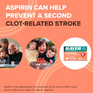 Bayer Chewable Aspirin Regimen Low Dose Pain Reliever Tablets, 81mg, Orange, 108 Count - Image 6