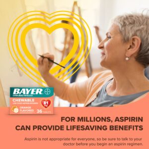 Bayer Chewable Aspirin Regimen Low Dose Pain Reliever Tablets, 81mg, Orange, 108 Count - Image 7