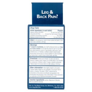 MagniLife Leg & Back Pain Relief Quick Dissolving Tablets, 125 Count