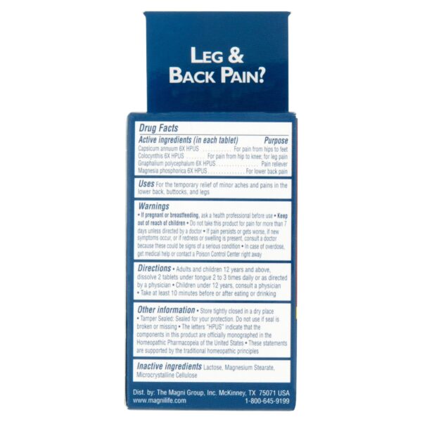 MagniLife Leg & Back Pain Relief Quick Dissolving Tablets, 125 Count