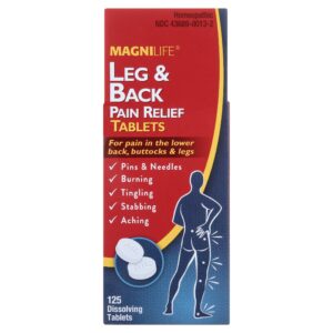 MagniLife Leg & Back Pain Relief Quick Dissolving Tablets, 125 Count