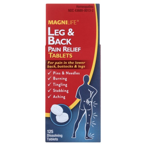 MagniLife Leg & Back Pain Relief Quick Dissolving Tablets, 125 Count