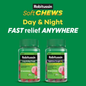 Robitussin Soft Chews, Long-Acting Cough Relief Cold Medicine, Berry Flavor, 20Ct Chewable Tablets - Image 7