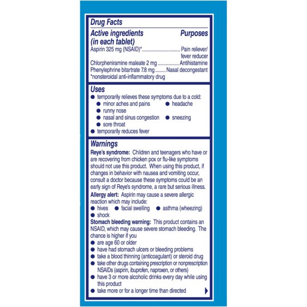 Alka-Seltzer Plus Cold Formula Sparkling Original Effervescent Tablets, 36 Ct