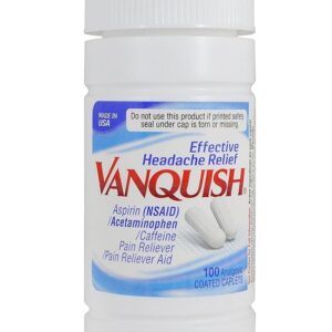 Vanquish Effective Headache Relief – Aspirin (NSAID), Acetaminophen, Caffeine, 100 Analgesic Coated Caplets - Image 9