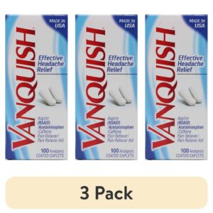 Vanquish Effective Headache Relief – Aspirin (NSAID), Acetaminophen, Caffeine, 100 Analgesic Coated Caplets - Image 14