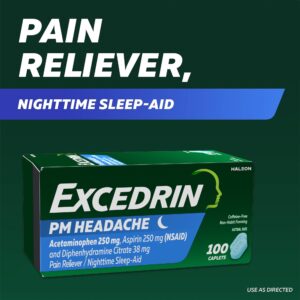 Excedrin Pm Pain Reliever and Nighttime Sleep-Aid Caplets for Headache Relief – 100 Count - Image 3