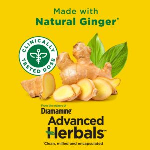 Advanced Herbals by Dramamine, Non-Drowsy Motion Sickness Relief, with Natural Ginger, 18 Count, 2 Pack - Image 6