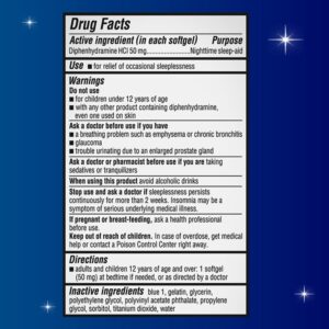 Unisom SleepGels Soft Gels, Sleep-Aid with 50 mg Diphenhydramine HCI, 32 ct. - Image 8