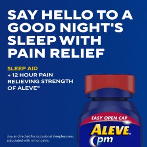 Aleve PM Naproxen Sodium Pain Reliever & Sleep Aid , Easy Open Caplets, 80 Count - Image 4