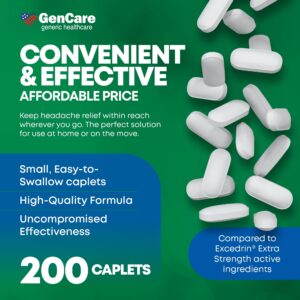 GenCare Headache Relief Acetaminophen 250mg, Aspirin 250mg & Caffeine 65mg, 300 Caplets - Image 9