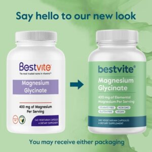 BESTVITE Magnesium Glycinate 400mg - 400mg of Elemental Magnesium per Serving (240 Vegetarian Capsules) - No Stearates - No Silicon Dioxide - Vegan - Non GMO - Gluten Free - Image 7