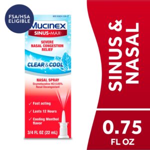 Mucinex Sinus-Max Nasal Decongestant Spray, Severe Nasal Congestion Relief, Clear & Cool, .75 fl oz - Image 10