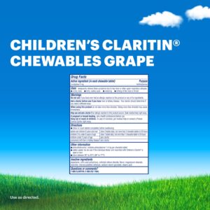 Claritin Allergy Medicine for Kids, Loratadine Antihistamine Grape Chewable Tablets, 60 Ct - Image 9