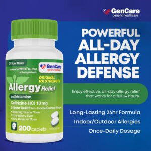 GenCare 24 Hour Allergy Relief Tablets Antihistamine Cetirizine HCl 10 mg, 300 Caplets - Image 12