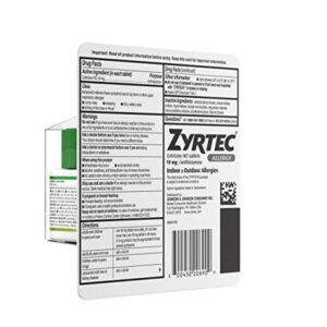 Zyrtec 24 Hour Allergy Relief Tablets with 10 mg Cetirizine HCl, 90 Ct - Image 3