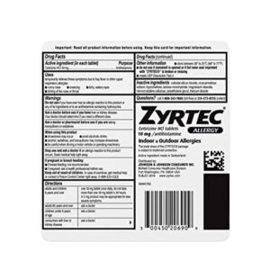 Zyrtec 24 Hour Allergy Relief Tablets with 10 mg Cetirizine HCl, 90 Ct - Image 4