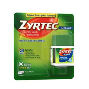 Zyrtec 24 Hour Allergy Relief Tablets with 10 mg Cetirizine HCl, 90 Ct - Image 8