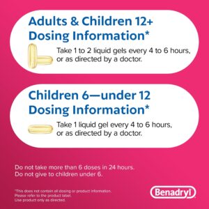 Benadryl Liqui-Gels Antihistamine Allergy Medicine, Dye Free, 48 Count - Image 7