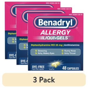 Benadryl Liqui-Gels Antihistamine Allergy Medicine, Dye Free, 48 Count - Image 10