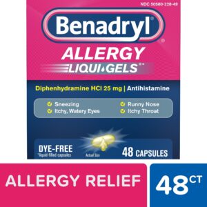 Benadryl Liqui-Gels Antihistamine Allergy Medicine, Dye Free, 48 Count - Image 11