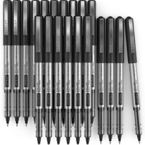 Arteza Roller Ball Pens, Black Ink, Extra Fine 0.5 mm - 20 Pack - Image 3
