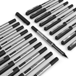 Arteza Roller Ball Pens, Black Ink, Extra Fine 0.5 mm - 20 Pack - Image 6