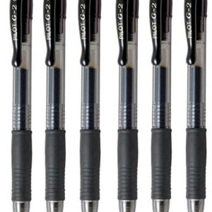 Pilot G2 07 Black Fine Retractable Gel Ink Pen Rollerball 0.7mm Nib Tip 0.39mm Line Width Refillable BL-G2-7 (6) - Image 2