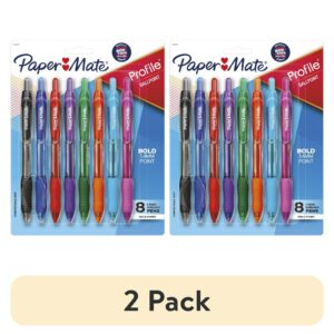 Paper Mate Profile Ballpoint Pen, Retractable, Bold 1.4 mm, Assorted Ink and Barrel Colors, 8/Pack - Image 5