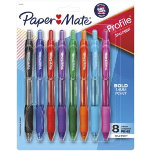 Paper Mate Profile Ballpoint Pen, Retractable, Bold 1.4 mm, Assorted Ink and Barrel Colors, 8/Pack - Image 6
