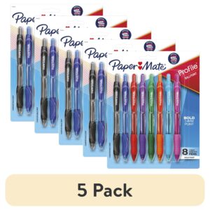 Paper Mate Profile Ballpoint Pen, Retractable, Bold 1.4 mm, Assorted Ink and Barrel Colors, 8/Pack - Image 7