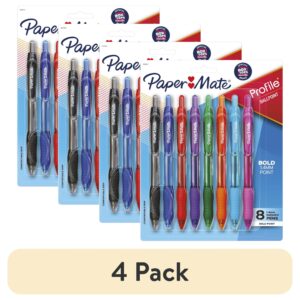 Paper Mate Profile Ballpoint Pen, Retractable, Bold 1.4 mm, Assorted Ink and Barrel Colors, 8/Pack - Image 8