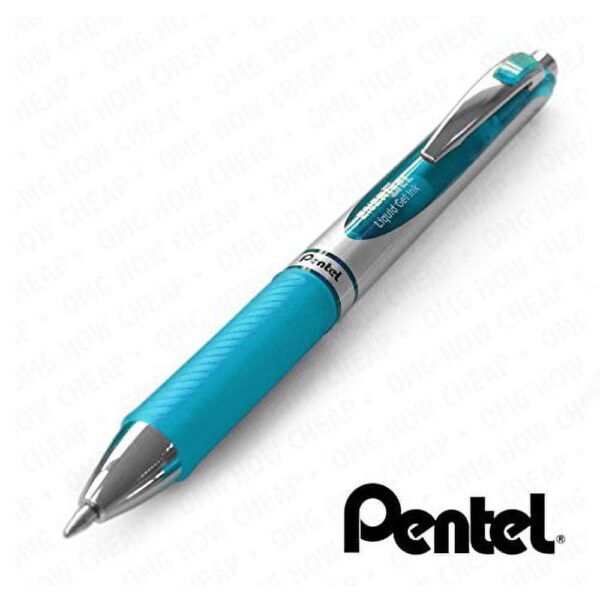 Pentel EnerGel XM BL77-S3 Retractable Liquid Gel Ink Pen – 0.7mm – Turquoise- Pack of 3