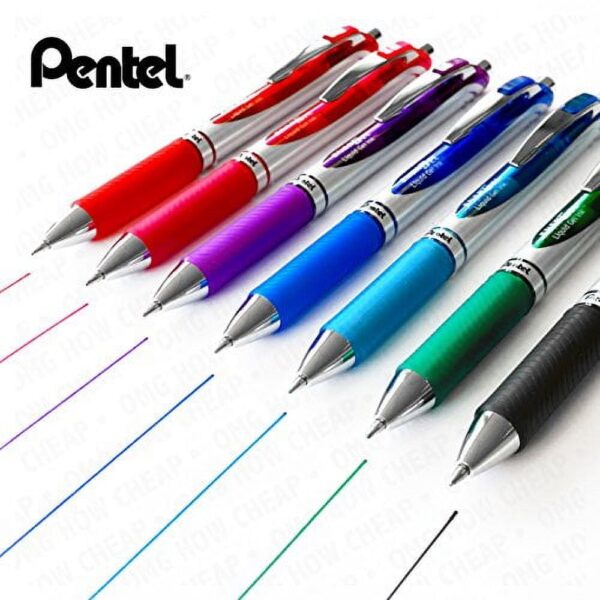 Pentel EnerGel XM BL77-S3 Retractable Liquid Gel Ink Pen – 0.7mm – Turquoise- Pack of 3