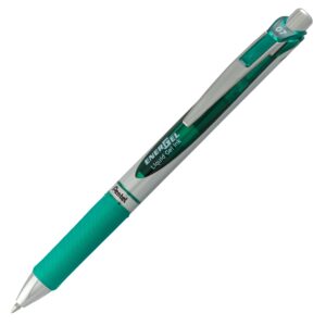 Pentel EnerGel RTX Retractable Gel Ink Pen, (0.7mm) Metal Tip, Medium Point, Green Ink, Box of 12 Pens - Image 3