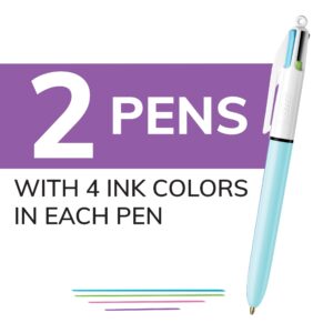 BIC 4 Color Ballpoint Pen, Medium Point, 1.0 mm, Assorted Pastel Ink, 2 Count - Image 3