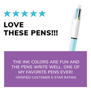 BIC 4 Color Ballpoint Pen, Medium Point, 1.0 mm, Assorted Pastel Ink, 2 Count - Image 7