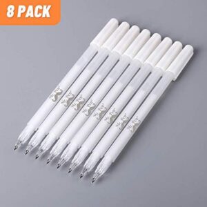 Mr. Pen- White Pens, 8 Pack, White Gel Pens for Artists, White Gel Pen, White Ink Pen, White Pens for Black Paper, White Drawing Pens