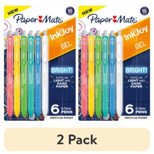Paper Mate InkJoy Bright Retractable Gel Pens, Medium Point, 0.7mm, Assorted Ink Colors, 6 Count - Image 7