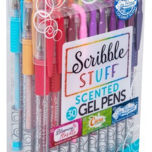 Scribble Stuff 30ct Scented Gel Pens, 30 Unique Colors Scented with Citrus, Florals and Sea Breeze.