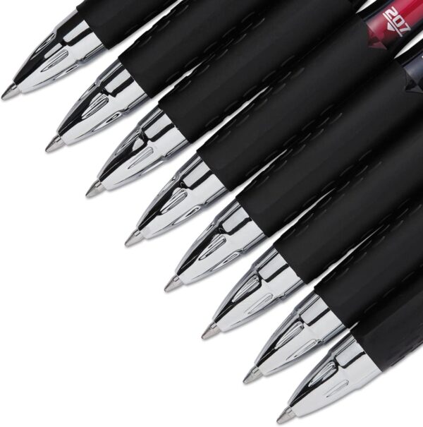 uni-ball 207 Retractable Gel Pens, Medium Point, 0.7 mm, Assorted Ink Colors, 8 Count