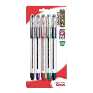 Pentel® R.S.V.P.® Ballpoint Pens, Fine Point, 0.7 mm, Clear Barrel, Assorted Ink Colors, Pack Of 5 - Image 2
